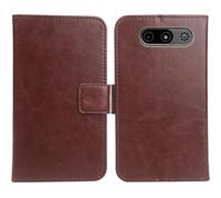 Anybird Brun PU Cuir Housse Coque Etui Couverture Protecteur Cas Portefeuille Flip Case Cover pour MyPhone 7340 LTE 2.8"