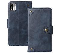Anybird Flip Bleu Retro Cuir Housse Magnétique Téléphone Coque pour Konrow Star 55 / Star 55 Plus/Star 55 Max 5.45" Étui Cas Couverture Protecteur Case Portefeuille Cover