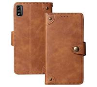 Anybird Flip Brun Retro Cuir Housse Magnétique Téléphone Coque pour SPC Smart Pro/SPC Smart Ultimate 6.1" Étui Cas Couverture Protecteur Case Portefeuille Cover