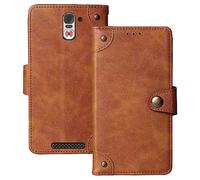 Anybird Flip Brun Retro Cuir Housse Magnétique Téléphone Coque pour Swissvoice S510 M / S510 C/Amplicomms M510-C / M510-M 5" Étui Cas Couverture Protecteur Case Portefeuille Cover