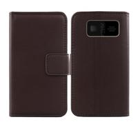 Anybird Flip Brun Veritable Cuir Housse Magnétique Téléphone Coque pour Beafon SL230 LTE 4G 1.8" Étui Cas Protecteur Case Portefeuille Cover
