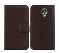 Anybird Flip Brun Veritable Cuir Housse Magnétique Téléphone Coque pour Maxcom MS572 4G 5.71" Étui Cas Protecteur Case Portefeuille Cover