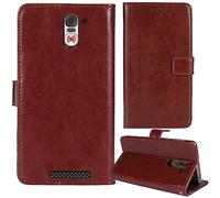 Anybird Flip Cuir Housse Magnétique Téléphone Coque pour Swissvoice S510 M / S510 C/Amplicomms M510-C / M510-M 5" Étui Cas Couverture Protecteur Case Portefeuille Cover Business Wallet (Brun)