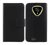 Anybird Flip Noir Veritable Cuir Housse Magnétique Téléphone Coque pour Cubot Kingkong Mini 4 4.7" Étui Cas Protecteur Case Portefeuille Cover