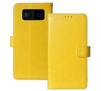 Anybird Flip Premium Cuir Housse Magnétique Téléphone Coque pour Beafon SL230 1.8" Étui Cas Couverture Protecteur Case Portefeuille Cover Business Wallet (Jaune)