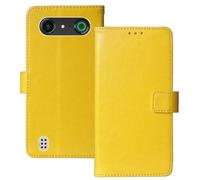 Anybird Flip Premium Cuir Housse Magnétique Téléphone Coque pour Doro Aurora A10 / A11 Étui Cas Couverture Protecteur Case Portefeuille Cover Business Wallet (Jaune)