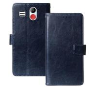 Anybird Flip Premium Cuir Housse Magnétique Téléphone Coque pour Energizer E4 1.77" Étui Cas Couverture Protecteur Case Portefeuille Cover Business Wallet (Bleu Fonce)