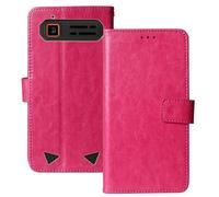 Anybird Flip Premium Cuir Housse Magnétique Téléphone Coque pour Gigaset GLX8 Plus 2.4" Étui Cas Couverture Protecteur Case Portefeuille Cover Business Wallet (Rose)