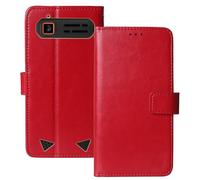 Anybird Flip Premium Cuir Housse Magnétique Téléphone Coque pour Gigaset GLX8 Plus 2.4" Étui Cas Couverture Protecteur Case Portefeuille Cover Business Wallet (Rouge)