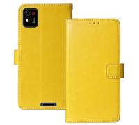 Anybird Flip Premium Cuir Housse Magnétique Téléphone Coque pour Konrow Touch 55 / Konrow Touch 55 Plus/Konrow NEOW 5.5" Étui Cas Couverture Protecteur Case Portefeuille (Jaune)
