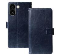 Anybird Flip Premium Cuir Housse Magnétique Téléphone Coque pour Logicom Orion E1 Plus 6.75" Étui Cas Couverture Protecteur Case Portefeuille Cover Business Wallet (Bleu Fonce)