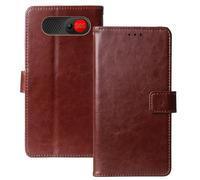 Anybird Flip Premium Cuir Housse Magnétique Téléphone Coque pour Logicom Posh S85 2.51" Étui Cas Couverture Protecteur Case Portefeuille Cover Business Wallet (Brun)