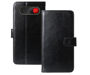 Anybird Flip Premium Cuir Housse Magnétique Téléphone Coque pour Logicom Posh S85 2.51" Étui Cas Couverture Protecteur Case Portefeuille Cover Business Wallet (Noir)