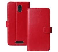 Anybird Flip Premium Cuir Housse Magnétique Téléphone Coque pour Panasonic KX-TU155EXBN 2.4" Étui Cas Couverture Protecteur Case Portefeuille Cover Business Wallet (Rouge)