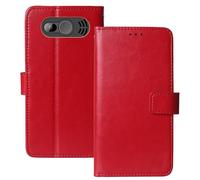 Anybird Flip Premium Cuir Housse Magnétique Téléphone Coque pour SPC Fortune 2 Max 2.4" Étui Cas Couverture Protecteur Case Portefeuille Cover Business Wallet (Rouge)