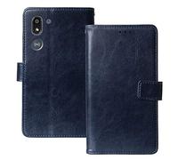 Anybird Flip Premium Cuir Housse Magnétique Téléphone Coque TPU Silicone pour Doro 8050 5.7" Étui Cas Couverture Protecteur Case Portefeuille Cover Business Wallet (Bleu Fonce)