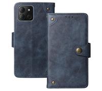 Anybird Flip Retro Cuir Housse Magnétique Téléphone Coque pour Aligator S6600 Duo 6.6" Étui Cas Couverture Protecteur Case Cover (Bleu)