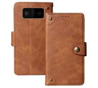 Anybird Flip Retro Cuir Housse Magnétique Téléphone Coque pour Beafon SL230 LTE 4G 1.8" Étui Cas Couverture Protecteur Case Cover (Brun)