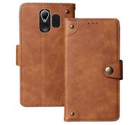 Anybird Flip Retro Cuir Housse Magnétique Téléphone Coque pour BRONDI Amico FAVOLOSO 2.8" Étui Cas Couverture Protecteur Case Cover (Brun)