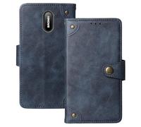 Anybird Flip Retro Cuir Housse Magnétique Téléphone Coque pour Brondi Amico Home Nero 1.77" Étui Cas Couverture Protecteur Case Cover (Bleu)