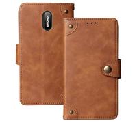 Anybird Flip Retro Cuir Housse Magnétique Téléphone Coque pour Brondi Amico Home Nero 1.77" Étui Cas Couverture Protecteur Case Cover (Brun)