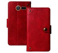 Anybird Flip Retro Cuir Housse Magnétique Téléphone Coque pour BRONDI Contender 3" Étui Cas Couverture Protecteur Case Cover (Rouge)