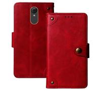 Anybird Flip Retro Cuir Housse Magnétique Téléphone Coque pour BRONDI Magnum 4 2.8" Étui Cas Couverture Protecteur Case Cover (Rouge)