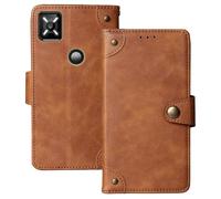 Anybird Flip Retro Cuir Housse Magnétique Téléphone Coque pour Crosscall Core M6 5.99" Étui Cas Couverture Protecteur Case Cover (Brun)