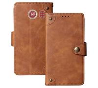Anybird Flip Retro Cuir Housse Magnétique Téléphone Coque pour Doro 2800/2820 / 2821/2880 / 6820/6821 / 6040/6060 / E20 / E21 / E30 / E31 2.8" Étui Cas Couverture Protecteur Case Cover (Brun)