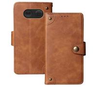 Anybird Flip Retro Cuir Housse Magnétique Téléphone Coque pour Emporia Joy 4G 2.8" Étui Cas Couverture Protecteur Case Cover (Brun)