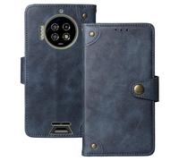 Anybird Flip Retro Cuir Housse Magnétique Téléphone Coque pour Energizer Hard Case P28K 6.78" Étui Cas Couverture Protecteur Case Cover (Bleu)
