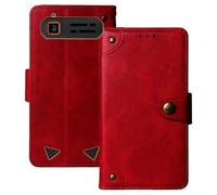 Anybird Flip Retro Cuir Housse Magnétique Téléphone Coque pour Gigaset GLX8 Plus 2.4" Étui Cas Couverture Protecteur Case Cover (Rouge)