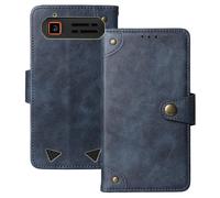 Anybird Flip Retro Cuir Housse Magnétique Téléphone Coque pour Gigaset GLX8 Plus 2.4" Étui Cas Couverture Protecteur Case Cover (Bleu)
