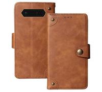 Anybird Flip Retro Cuir Housse Magnétique Téléphone Coque pour JCB Tradesman 2F 4G 2.4" Étui Cas Couverture Protecteur Case Cover (Brun)