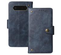 Anybird Flip Retro Cuir Housse Magnétique Téléphone Coque pour JCB Tradesman 2F 4G 2.4" Étui Cas Couverture Protecteur Case Cover (Bleu)