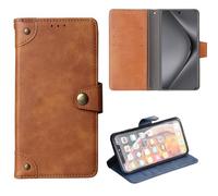Anybird Flip Retro Cuir Housse Magnétique Téléphone Coque pour Logicom Aero/Logicom Comet 6.51" Étui Cas Couverture Protecteur Case Cover (Brun)