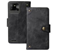 Anybird Flip Retro Cuir Housse Magnétique Téléphone Coque pour Logicom EZY 2 5" Étui Cas Couverture Protecteur Case Cover (Noir)