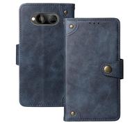 Anybird Flip Retro Cuir Housse Magnétique Téléphone Coque pour Logicom Le Fleep 450 1.77" Étui Cas Couverture Protecteur Case Cover (Bleu)