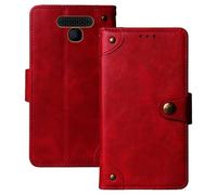 Anybird Flip Retro Cuir Housse Magnétique Téléphone Coque pour Logicom Le Posh 405 1.77" Étui Cas Couverture Protecteur Case Cover (Rouge)