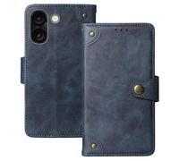 Anybird Flip Retro Cuir Housse Magnétique Téléphone Coque pour Logicom Orion E1 6.75" Étui Cas Couverture Protecteur Case Cover (Bleu)