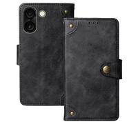 Anybird Flip Retro Cuir Housse Magnétique Téléphone Coque pour Logicom Orion E1 6.75" Étui Cas Couverture Protecteur Case Cover (Noir)
