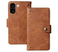 Anybird Flip Retro Cuir Housse Magnétique Téléphone Coque pour Logicom Orion E1 Plus 6.75" Étui Cas Couverture Protecteur Case Cover (Brun)