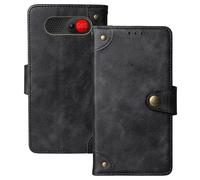 Anybird Flip Retro Cuir Housse Magnétique Téléphone Coque pour Logicom Posh S85 2.51" Étui Cas Couverture Protecteur Case Cover (Noir)