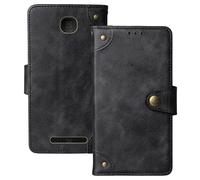 Anybird Flip Retro Cuir Housse Magnétique Téléphone Coque pour MyPhone Rumba 2 2.4" Étui Cas Couverture Protecteur Case Cover (Noir)
