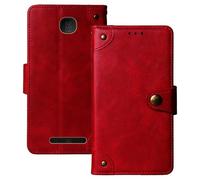 Anybird Flip Retro Cuir Housse Magnétique Téléphone Coque pour MyPhone Rumba 2 2.4" Étui Cas Couverture Protecteur Case Cover (Rouge)