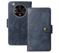 Anybird Flip Retro Cuir Housse Magnétique Téléphone Coque pour Nubia Focus 2 5G 6.7" Étui Cas Couverture Protecteur Case Cover (Bleu)