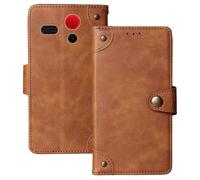 Anybird Flip Retro Cuir Housse Magnétique Téléphone Coque pour Olympia Star 2.4" Étui Cas Couverture Protecteur Case Cover (Brun)