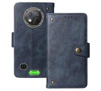 Anybird Flip Retro Cuir Housse Magnétique Téléphone Coque pour OUKITEL G1 6.56" Étui Cas Couverture Protecteur Case Cover (Bleu)