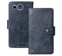 Anybird Flip Retro Cuir Housse Magnétique Téléphone Coque pour Panasonic KX TU110 1.77" Étui Cas Couverture Protecteur Case Cover (Bleu)