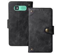 Anybird Flip Retro Cuir Housse Magnétique Téléphone Coque pour Panasonic KX-TU400EXG 2.4" Étui Cas Couverture Protecteur Case Cover (Noir)